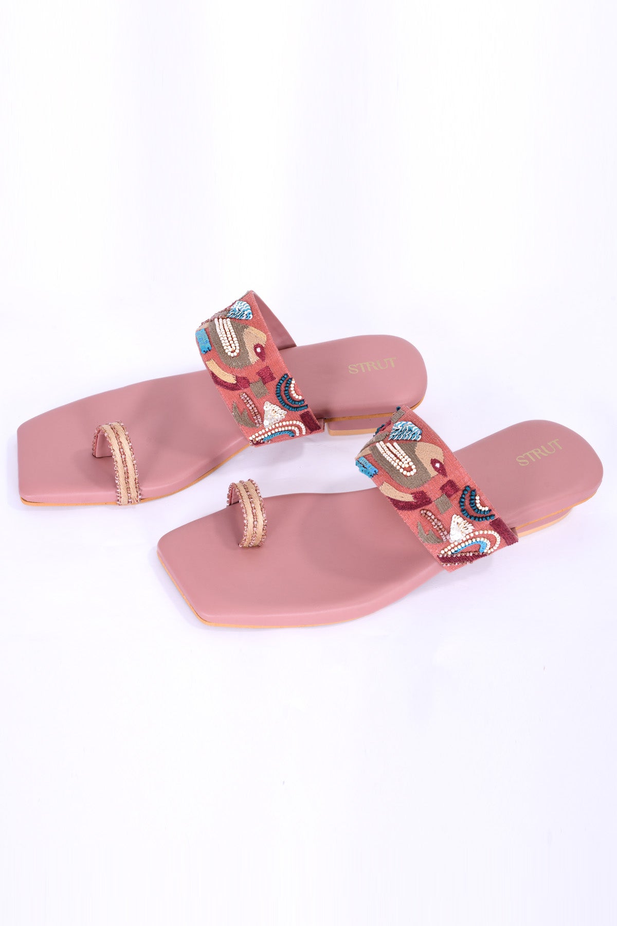 Strut Rose Gold Kolhapuri Chappal Accessories online at ScrollnShops